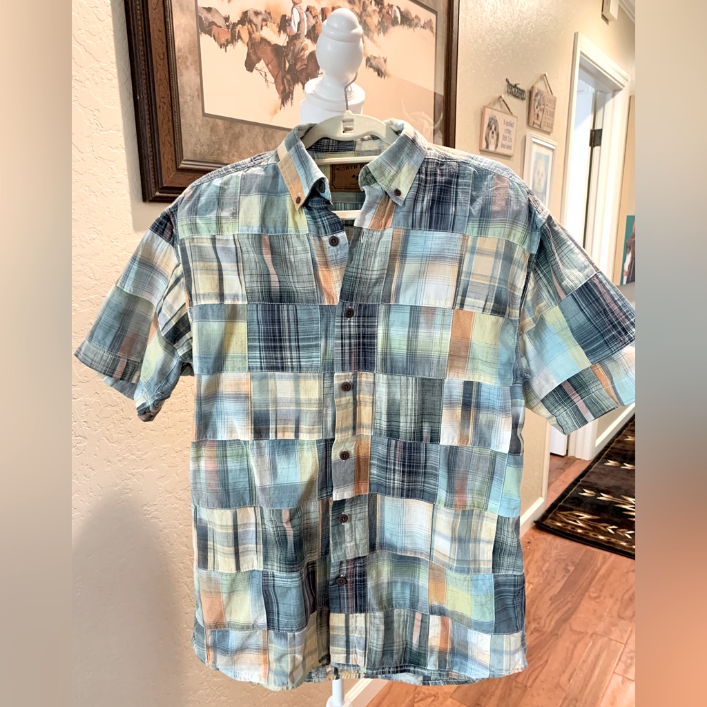 North River Patchwork Button Down M